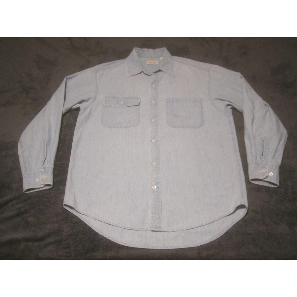 Vintage GAP Blue Jeans Shirt Mens Small Chambray Denim Long Sleeve Button Up 80s